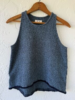 Madewell Swingy Fringe Tank Top in a textured knit fabric. Sz XS
